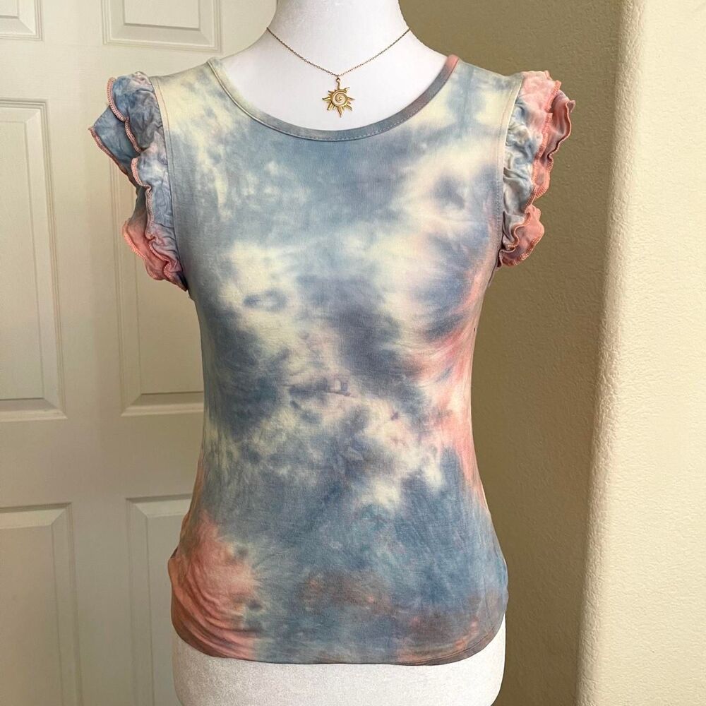 Fairycore Ruffle Sleeve Short Sleeve Top - size XS